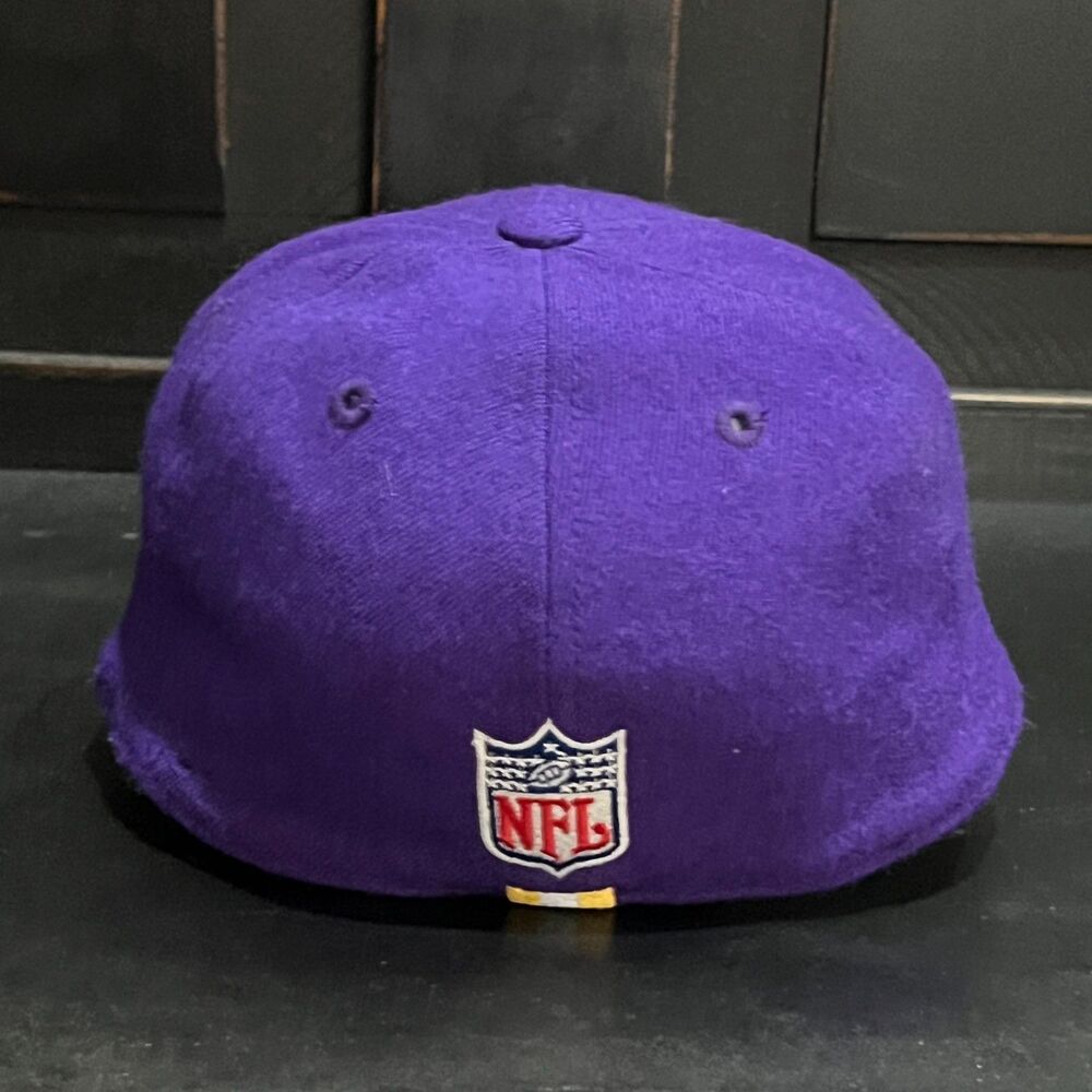 Vintage 90s Nike Team Minnesota Vikings Wool Fitted Hat Purple NFL Football 7 - Picture 5 of 10